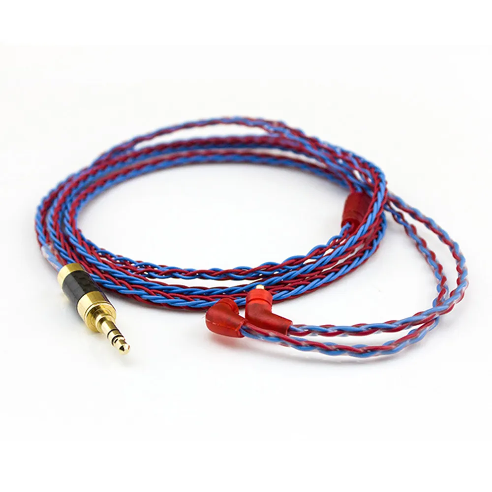 

Newest 3.5mm FENGRU 7N Single Crystal Copper Plated Silver Earphone Upgrade Cable MMCX Cable For Shure pin series (535/215 etc.)