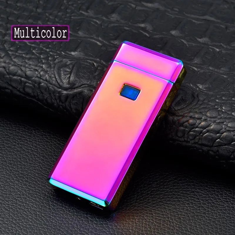 Двойной дуги легче светодиодный Электронные USB Lihgters Новинка Электрическая сигарета импульсно-дуговая зажигалка ветрозащитный 2 Cross Fire aansteker - Цвет: Multicolor