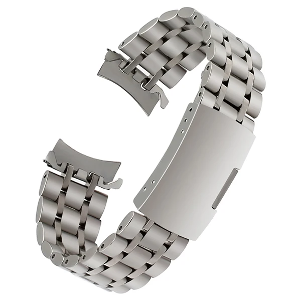 22 мм ремешок для часов из нержавеющей стали+ металлические зажимы+ инструмент для samsung gear S3 Classic Frontier Watch Band браслет с изогнутым концом - Цвет ремешка: Silver