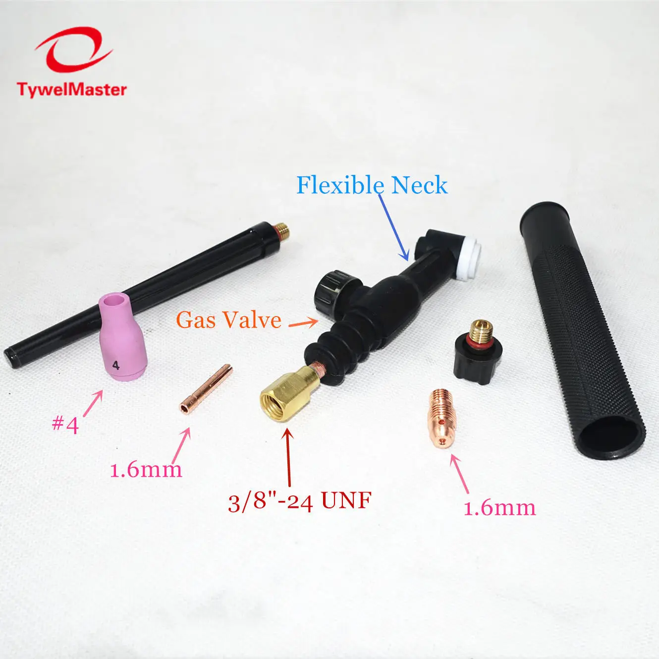 WP9FV TIG Torch 4m 13ft Gas Tungsten Arc Welding Torch WP9 Argon Air Cooled Flexible Neck Gas Valve TIG Welding Torch
