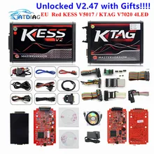 KESS V2 V2.47 V5.017 EU красный ECM Титан KTAG V2.25 V7.020 4 светодиодный онлайн мастер-версия BDM Рамка ECU OBD2 автомобиль/Грузовик программист