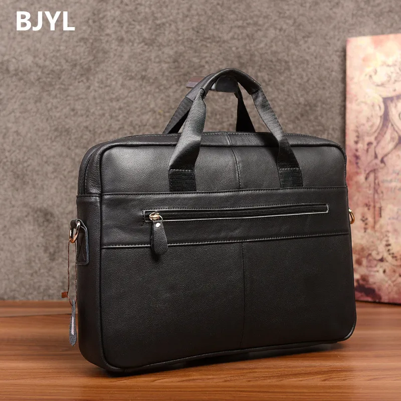 

2019 Genuine leather men computer bag handbag first layer cowhide male cross section business briefcase laptop tide shoulder bag
