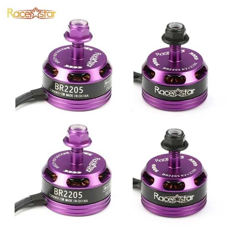 В наличии! 4 шт. 4x Racerstar Racing Edition 2205 BR2205 2300KV 2 4S бесщеточный двигатель CW CCW фиолетовый