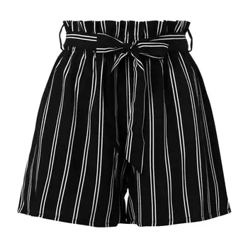 

JAYCOSIN 2020 Newly Women Retro Stripe Casual Fit Elastic Waist Pocket Shorts With String Dropshipping Freeship 20p