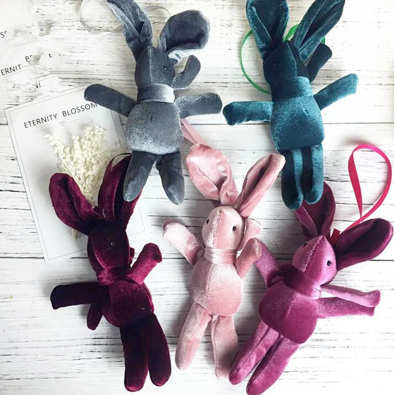 

Rabbit immortal bouquet Rabbit wool Pendant Rabbit doll Valentine's Day plush rabbit with handbag accessories keychain plush