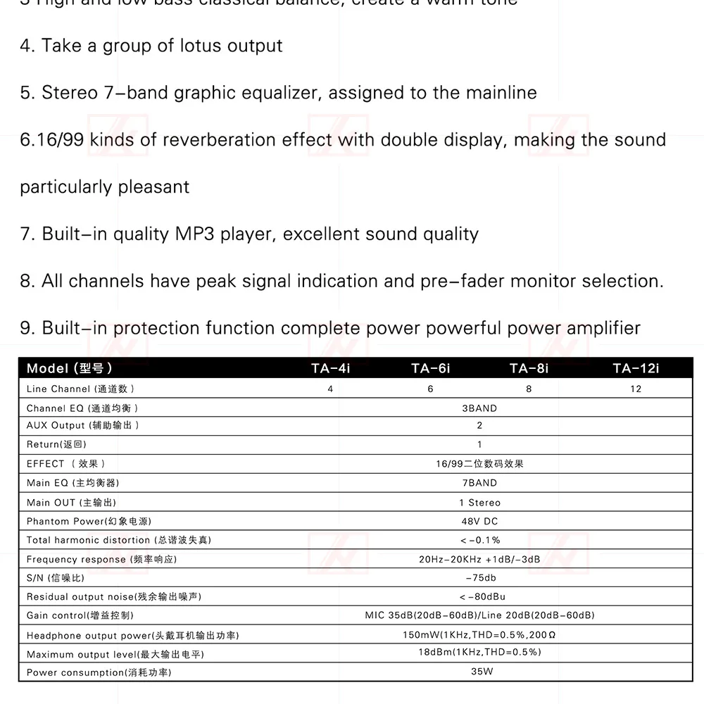 Микшерный консольный рекордер 48 В phantom power monitor AUX effect path 12-20 канальный микшерный пульт USB 99 DSP effects TGi