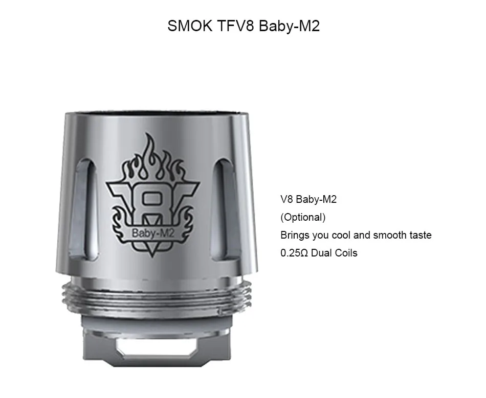 5 шт. Smok TFV8 Детские катушки головы M2 T8 T6 X4 Q2 запасные части для электронных сигареты катушка ядро для TFV8 ребенок зверь танк распылитель