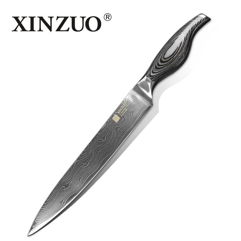 

XINZUO 8" Cleaver Knife Japanese VG10 Damascus Steel Kitchen Meat Knife Professional Chef Sashimi Slicing knife Pakkawood Handle