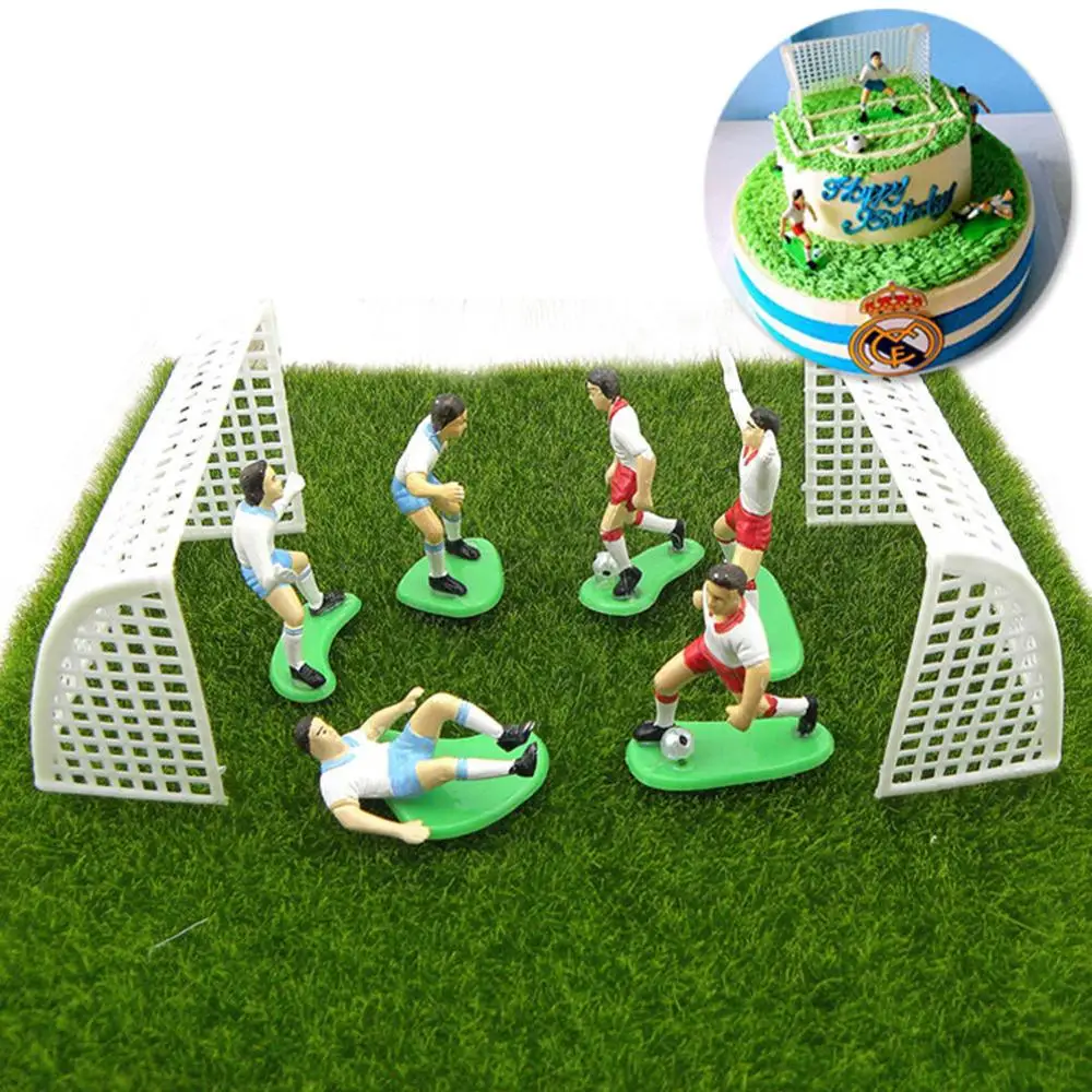 

1 Set Football Game Cake Topper Birthday Cake Kids Doll Toy Home Decor Soccer Baking Cupcake Party Supplies For Cake Decoration