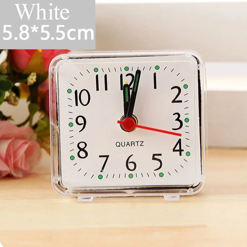 Square Small Bed Alarm Clock Travel Quartz Beep Mini Electronic Cute Creative Bedroom Office Plastic Student Desk Watch Square Small Bed Alarm Clock Travel Quartz Beep Mini Electronic Cute Creative Bedroom Office Plastic Student Desk Watch