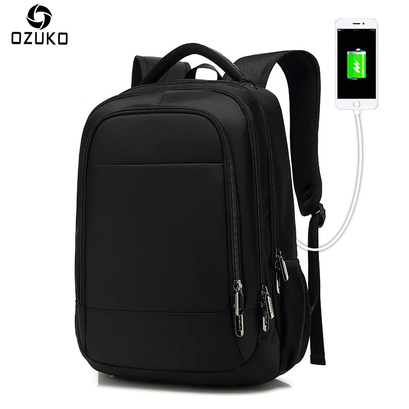 

OZUKO Business Laptop Backpack Men's USB Charging Multifunction Travel Mochila Fashion Casual Waterproof Schoolbag for Girls&Boy