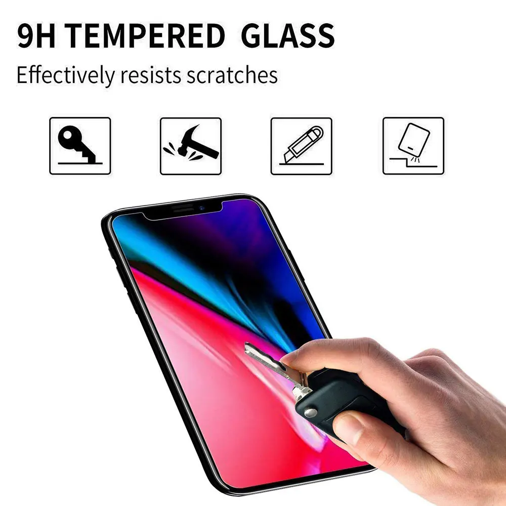 Ascromy For Apple iPhone XS Max Premium 9H Tempered Glass Screen Protector For iPhone X S XR 8 7 Plus 6 6S 8plus Protection Film (4)