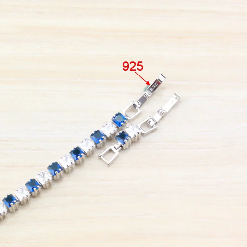 Браслет цепочка с голубым цирконием SL34|jewelry w|jewelry velvetjewelry goddess |