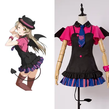 

Love Live!New SR Kotori Minami Little Demon Uniform Bracer+Dress+Hat+Shirt+Skirt+Stockings+Tie Halloween Cosplay Costume Dress