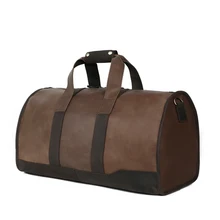 ROCKCOW Genuine Leather Travel Bag Men’s Leather Luggage Travel Bag Duffle Bag Weekender Bag DZ03