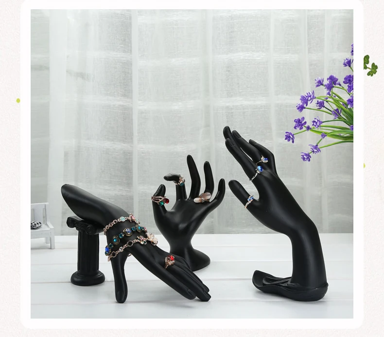 

High Quality Black Resin Hand Mold Jewelry Display Manequin for Ring Bracelet Display Showing