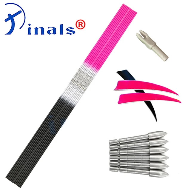  US $60.05 Inals Spine Carbon Arrows Shaft Points Turkey Vanes Nock Recurve 