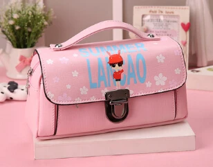 Корейский милый чехол для карандашей канцелярские принадлежности для девочек Kawaii сумка для ручек креативная школьная сумка из искусственной кожи Подставка для карандашей с замком студенческий модный подарок - Цвет: Pink 2