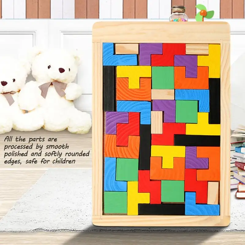 3D головоломка деревянные Математические Игрушки Tangram игра тетрис для детей