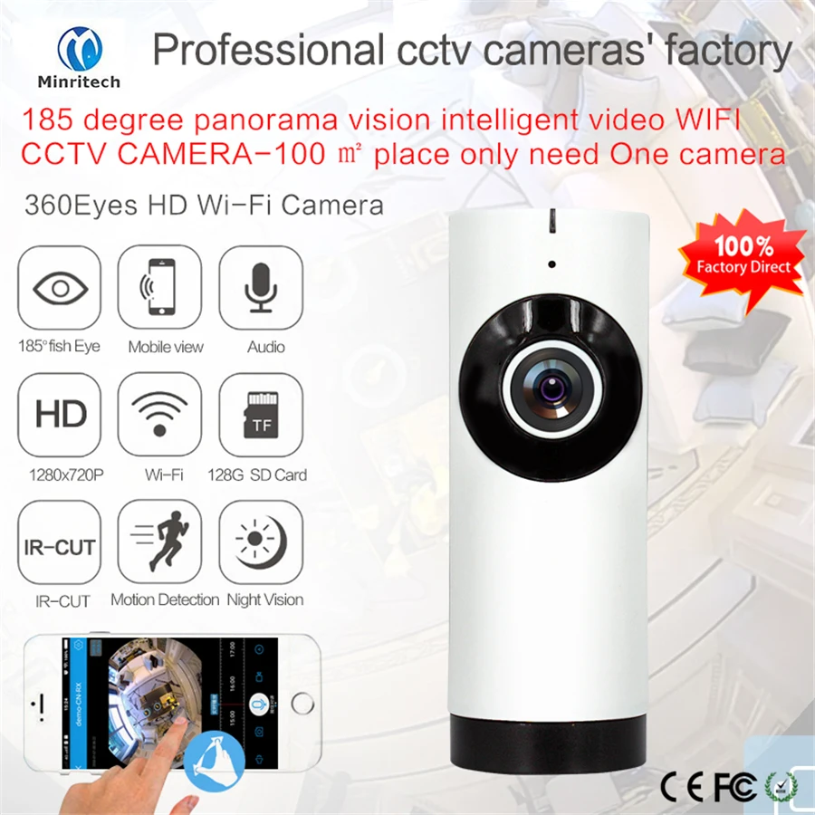 

720P Home Camera Night Vision Video Monitor IP/Wireless Network APP Surveillance Home Security Internation Version US/EU