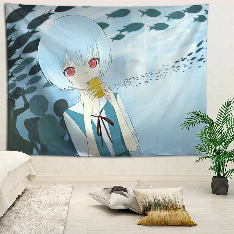 Пользовательские Неоновые генезис Evangelion печатных гобелены пляжное полотенце Йога коврик одеяло украшение стены Бохо Декор гобелен больше размеров - Цвет: 12
