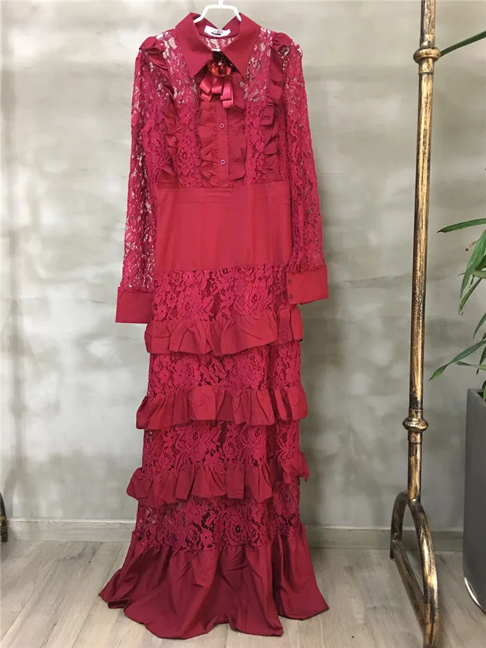 Genuo новый большой размер новый стиль классический Африканский женский Дашики Мода Кружева гриб края сшивание длинное платье размер L XL XXL XXXL
