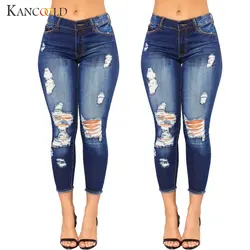 KANCOOLD женские рваные джинсы обтягивающие джинсы из денима, тянущиеся узкие Фитнес брюки Офисные женские туфли джинсы женщина 2018Oct24
