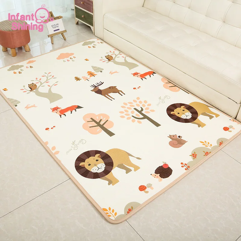 

Infant Shining 2CM XPE Baby Play Mat 180X200CM Folding Mat Cartoon Puzzle Crawling Pad Anti-skid Waterproof Game Blanket Rug