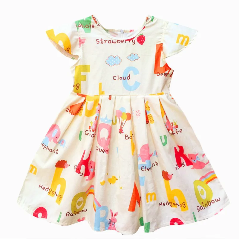 

2018 Girls Summer Dress Floral Print Princess Dresses For Baby Girls Designer Formal Evening Dress Kids Clothes