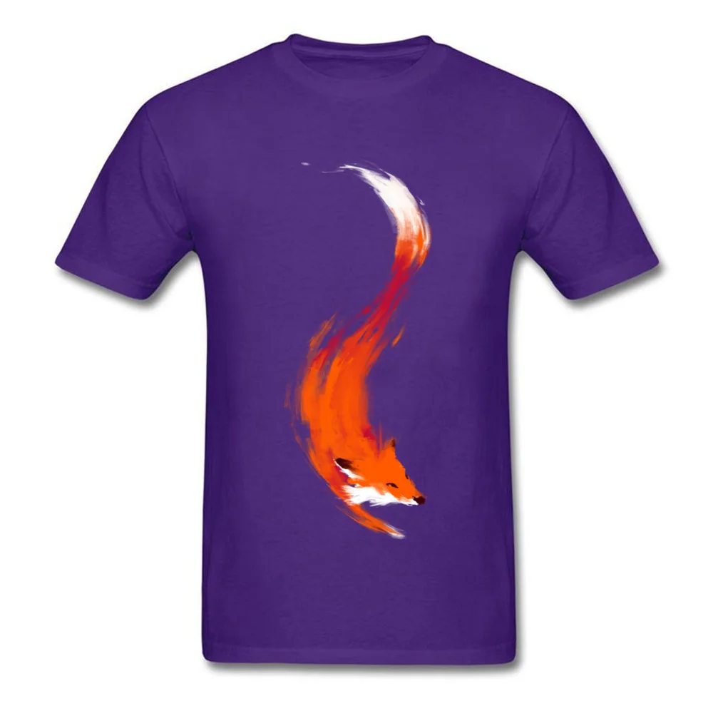 Casual The Quick Orange-Red Fox Short Sleeve ostern Day Tops T Shirt On Sale O-Neck Pure Cotton Tee-Shirt Youth Top T-shirts The Quick Orange-Red Fox purple