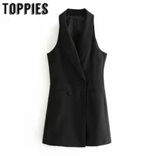 Двубортный Блейзер, Стильный комбинезон, офисный женский комбинезон, Женские официальные комбинезоны, комбинезон без рукавов