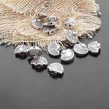 (20485)50 pçs 10x12mm estilo antigo liga de zinco concha espaçador contas diy jóias descobertas acessórios atacado