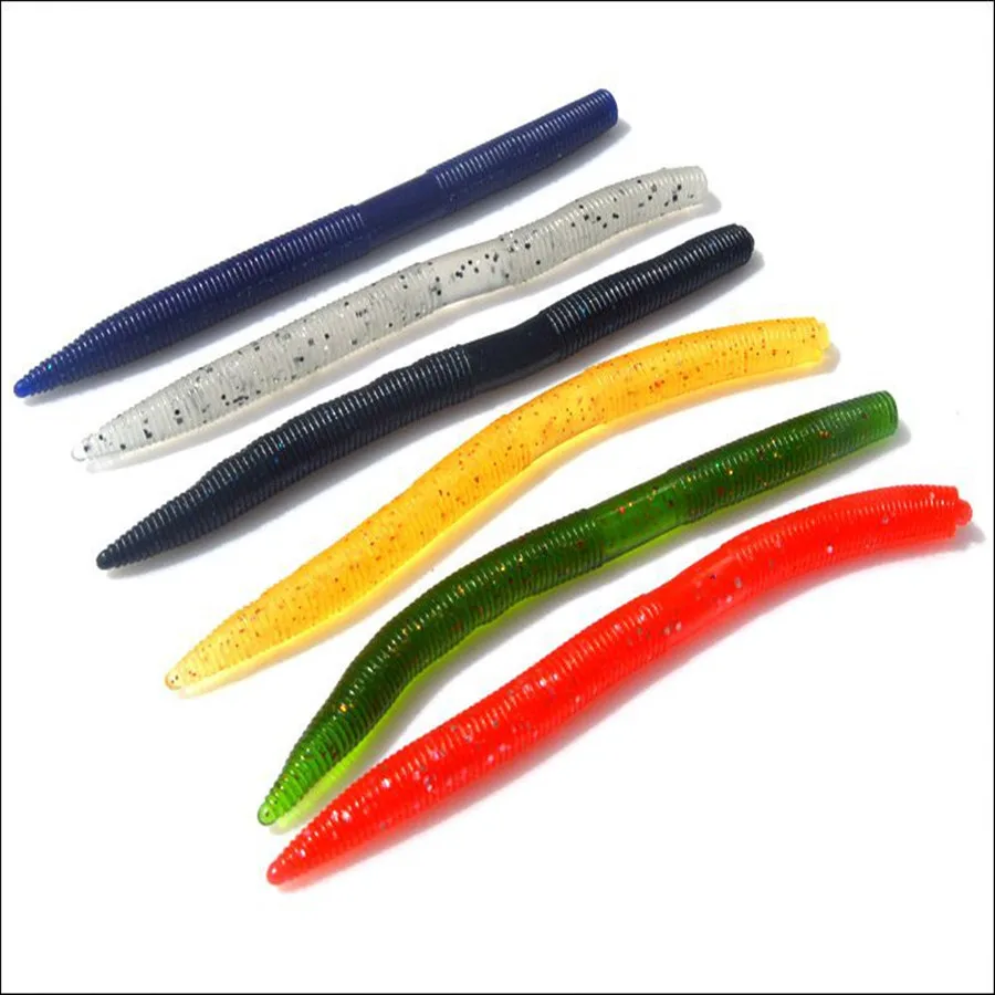 3*9g/12cm fly Wacky fishing wobblers soft worm lure silicone Earthworm