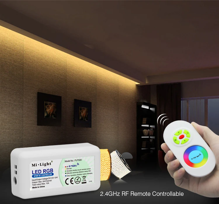 Светильник Mi FUT020 DC12V 24V 10A RF 2 4 GHz RGB LED контроллер полосы для 5050 3528 Светодиодный
