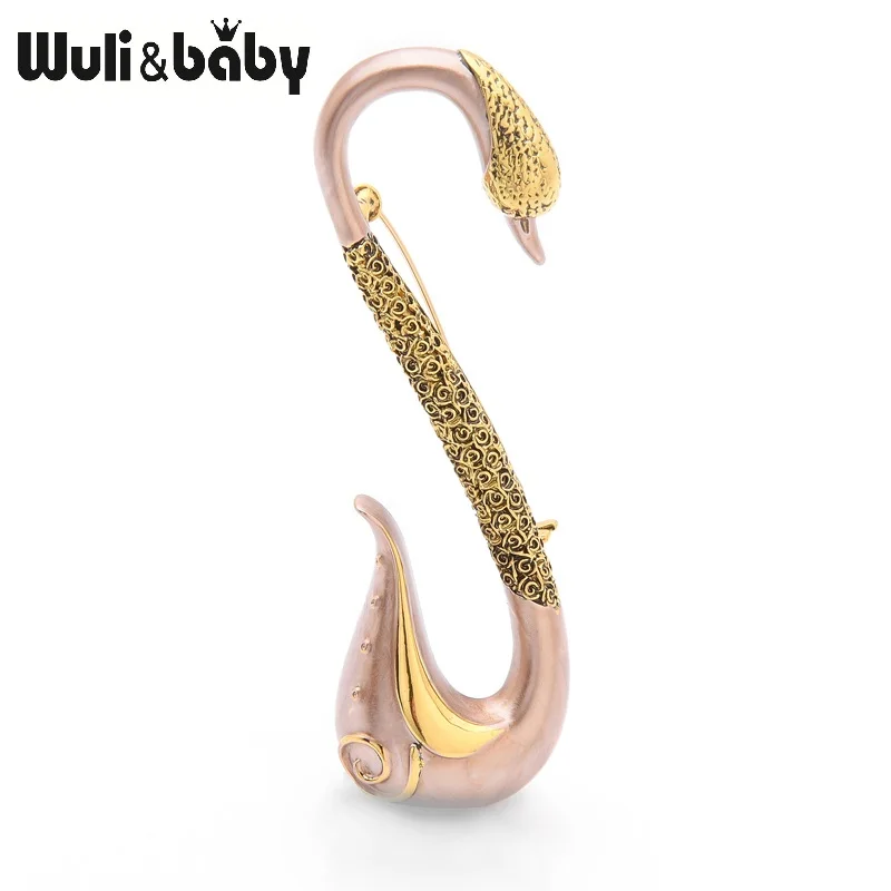 Wuli & Baby новинка 2019 броши с лебедями для женщин и мужчин металлическая