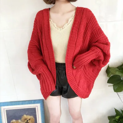 

Cardigans 2019 women fashion new arrive autumn and winter female clothes bat sleeve knitting pluse size sweater 903
