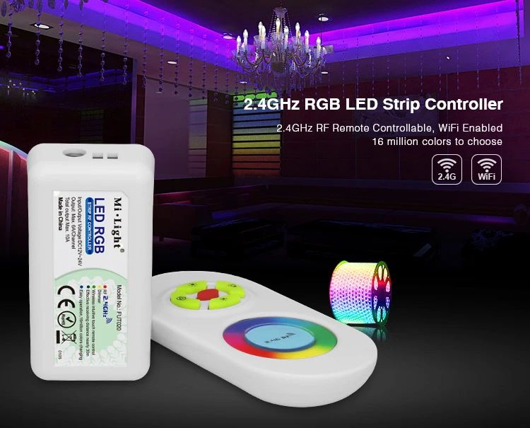 

Free shipping Milight FUT020 DC12V-24V 10A RF 2.4GHz RGB LED Strip Controller for 5050 3528 led strip light LED Tape Ribbon