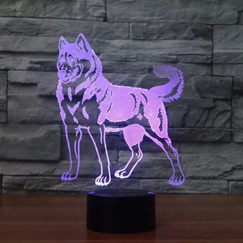 

Dog 3D LED Night Light Kids Toy Gift USB 3D Touch Table Lamp 7 Colors Flashing Light Christmas Decorations For Home