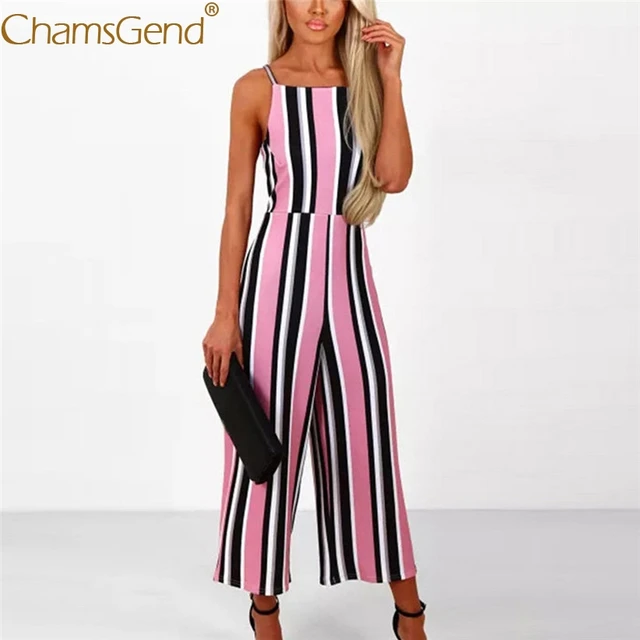 pink striped jumpsuit