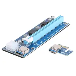 PCI Express 1X до 16X Extender Графический Riser Card 6Pin мощность кабельный трос адаптера для Bitcoin Miner PCI-E 1X Riser доска