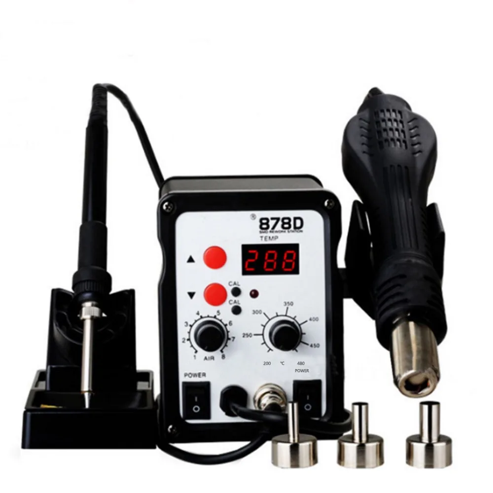 

2 In 1 Soldering Station 700W Hot Air Gun Heat Gun Temperature Adjustable Solder Iron LED Digital Solder Welding Repair