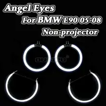 CCFL Angel Eyes Halo Anéis Kit DRL Para BMW Série 3 E90 2005-2008 Não-projetor Farol Branco boa Qualidade