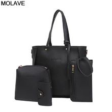 Molave 4 шт. женская кожаная сумка с узором+ женская сумка+ сумка-мессенджер+ чехол для карт Pure Bolsa feminina Trousse Maquillage femme2JULY22