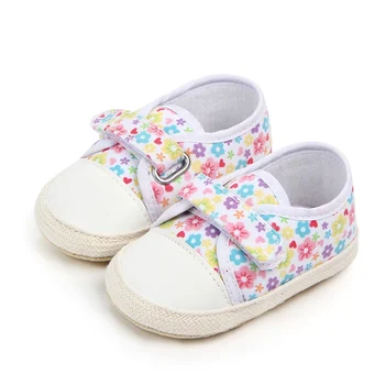 

Newborn Baby Girls Shoes Toddler Shoes Infant First Walkers Canvas Soft Sole Anti-slip Baby Shoes Princess