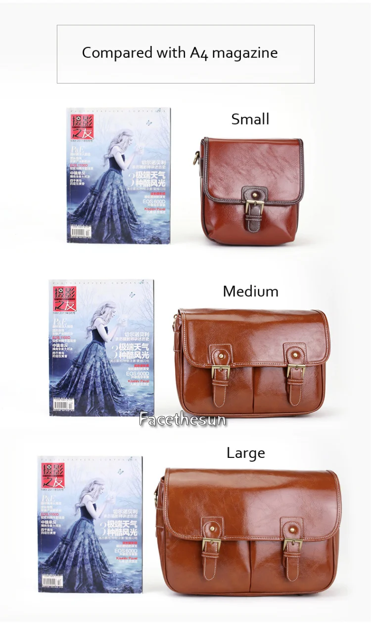 Vintage PU Leather camera shoulder bag KM001-10