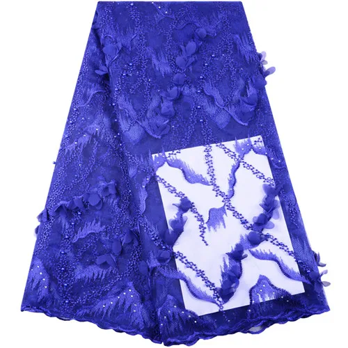 Африканская 3D бисерная кружевная ткань высококачественная ткань французская сетка кружева с аппликацией лук нигерийское Тюлевое кружево ткани 1446B - Цвет: As Picture