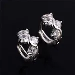 Брендовые новые роскошные очаровательные свадебные серебряные серьги ювелирные изделия Высокое качество красочные серьги-кольца со стразами для женщин ювелирные изделия