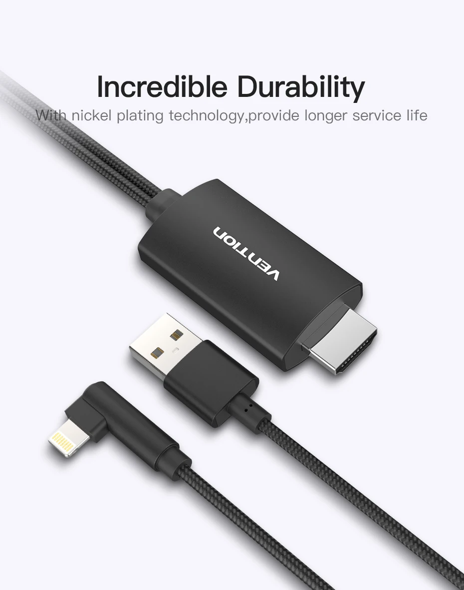 Vention 8-контактный HDMI конвертер 1080P HDMI кабель для iPhone X XS 8 Plus IOS поддержка HDTV цифровой адаптер для Ligntning в HDMI