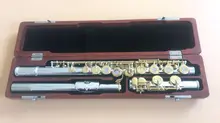 Excellence 16 open hole flute C Key silver plated body Golden key Great tone