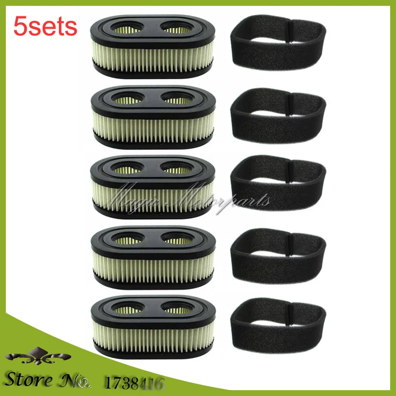 

5x Air Filter Set For Briggs & Stratton 4247 5432 5432K 593260 798452 798513 09P702 Cartridge 550E 550EX series